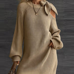 Zeagoo Women's Casual Bowknot Design Knit Sweater Dress