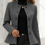 Zeagoo Business Casual Double Breasted Suede Blazer