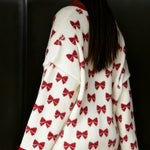 Zeagoo All-Over Bow Tie Pattern Knit Sweater