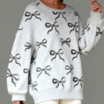 Zeagoo Cute Casual Bow Print Sweatshirt