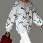 Zeagoo Cute Casual Bow Print Sweatshirt