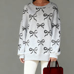 Zeagoo Cute Casual Bow Print Sweatshirt