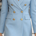Zeagoo Elegant Double Breasted Striped Blazer Dress for Women Casual Summer Vacation 2026