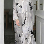 Zeagoo Elegant Esthetic Plant Pattern Maxi Dress for Women Casual Beach Vacation Summer 2026