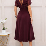 Modest Pleated Mesh A-Line Cocktail Dress with Pockets