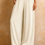 Comfy Quiet Luxury Satin Sleeveless Top and Pants Set