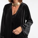 Zeagoo Women's Black Stretch Knit Frock Cardigans Coat