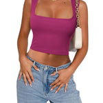 Zeagoo Square Neck Ribbed Tank Tops