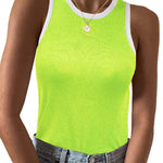Zeagoo Tank Top Crowl Neck Ribbed Knit Shirts