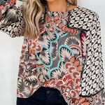 Zeagoo Ethnic Style Printed Chiffon Shirt Women's Long-sleeved Loose Top for Women Casual Work Office Loose Fit 2026 | Under $40