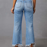 Zeagoo Distressed High Waist Straight Jeans