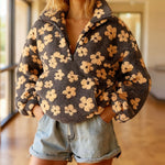 Zeagoo Casual Floral Print Fleece Sweatshirt