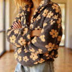 Zeagoo Casual Floral Print Fleece Sweatshirt