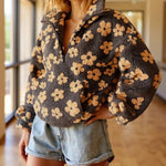Zeagoo Casual Floral Print Fleece Sweatshirt