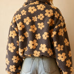 Zeagoo Casual Floral Print Fleece Sweatshirt