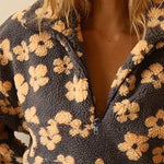 Zeagoo Casual Floral Print Fleece Sweatshirt