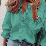 Zeagoo Elegant Ruffle V-Neck Top for Women Cute Summer Casual 2026 | Under $40