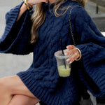 Zeagoo Women's Casual Cable Knit Short Sweater Dresses