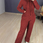 Zeagoo Athleisure Hooded Jacket Wide Leg Pants Set