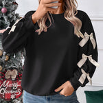 Zeagoo Casual Cute Bow Tie Sweatshirt