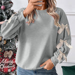 Zeagoo Casual Cute Bow Tie Sweatshirt