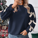 Zeagoo Casual Cute Bow Tie Sweatshirt