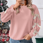 Zeagoo Casual Cute Bow Tie Sweatshirt
