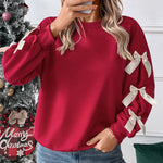 Zeagoo Casual Cute Bow Tie Sweatshirt