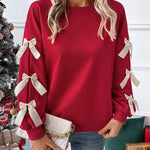 Zeagoo Casual Cute Bow Tie Sweatshirt