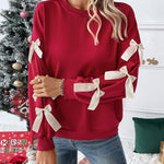 Zeagoo Casual Cute Bow Tie Sweatshirt