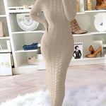 Zeagoo Women's Cable Knit Long Sleeves Knit Dress