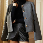 Zeagoo Casual Collarless Designer Short Coat