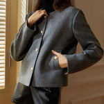 Zeagoo Casual Collarless Designer Short Coat