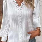 Zeagoo Women's Cute Lace Patchwork Long Sleeve Blouse for Women Elegant Date Night Party 2026 | Under $40