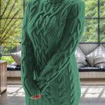 Zeagoo Women's Casual Cable Knit Turtleneck Sweater Dress