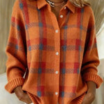 Zeagoo Women's Classic Loose Fit Checked Knit Cardigan