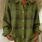 Zeagoo Women's Classic Loose Fit Checked Knit Cardigan