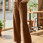 Zeagoo Casual Corduroy High Waist Wide Leg Pants