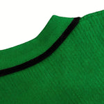 Zeagoo Casual Colorblock Crop Polo Sweater