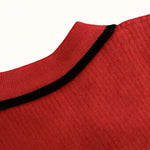 Zeagoo Casual Colorblock Crop Polo Sweater