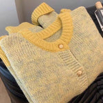 Zeagoo Women's Casual Loose Fit Color Mixed Knitted Cardigan