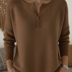 Zeagoo Casual Loose Fit Knit Henley Sweater