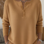 Zeagoo Casual Loose Fit Knit Henley Sweater