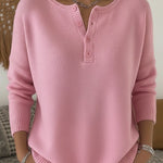 Zeagoo Casual Loose Fit Knit Henley Sweater