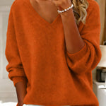 Zeagoo Casual Loose Fit V-Neck Knit Sweater