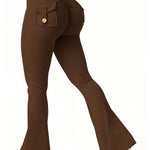 Zeagoo Cargo Style High Waist Flare Leggings