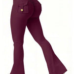 Zeagoo Cargo Style High Waist Flare Leggings