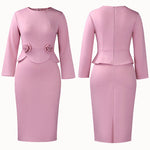 Zeagoo Elegant 3D Floral Bodycon Pencil Dress for Women Casual Summer Vacation 2026