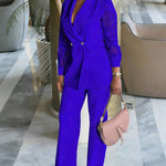 Zeagoo Business Casual Lace Sleeves Blazer and Pants Set