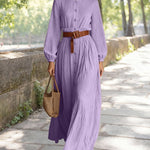 Zeagoo Women's Chic Flowy Lantern Sleeves Long Dress